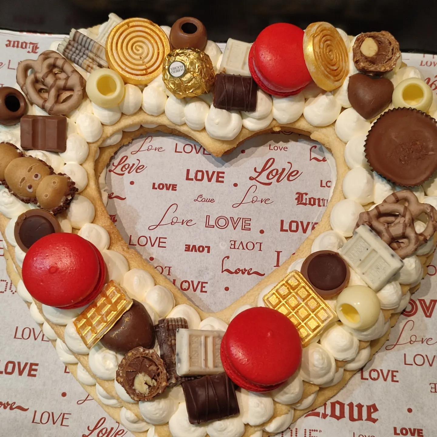 עוגת מספרים בצורת לב