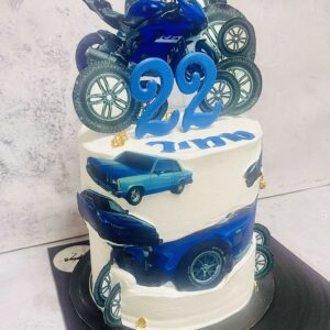 עוגת אופנועים ומכוניות